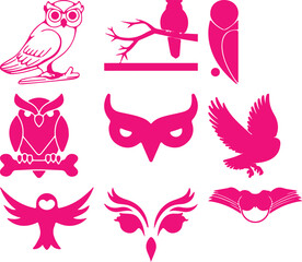  Owl  bundil simple icon. Vector ICON all icon Viktor 