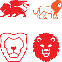 Lion bundil simple icon. Vector ICON all icon Viktor
