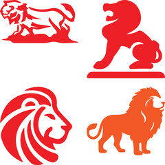 Lion bundil simple icon. Vector ICON all icon Viktor