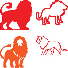 Lion bundil simple icon. Vector ICON all icon Viktor