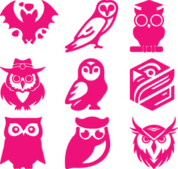 Owl  bundil simple icon. Vector ICON all icon Viktor 