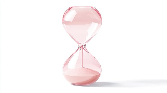 Pink hourglass on white background. (1)