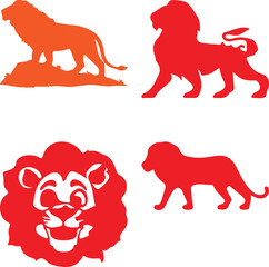 Lion bundil simple icon. Vector ICON all icon Viktor