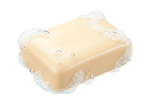 Beige Soap with Lace Wrapping isolated on transparent background