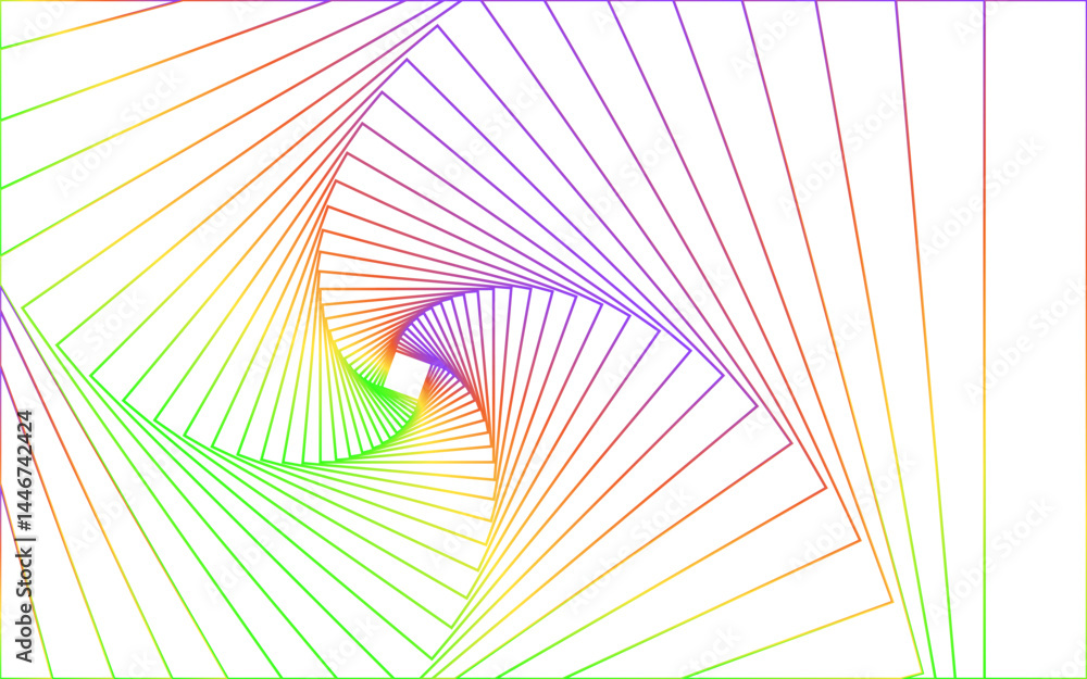 Poster abstract image of multicolored neon light swirl triangle lines.,futuristic abstract,geometric backgr