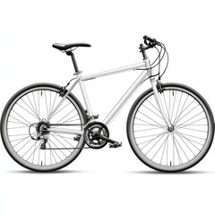 White Bicycle on White Background