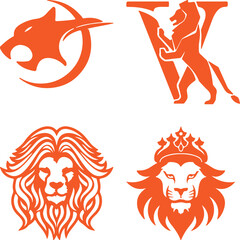 Lion bundil simple icon. Vector ICON all icon Viktor