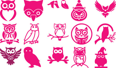  Owl  bundil simple icon. Vector ICON all icon Viktor 