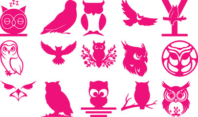  Owl  bundil simple icon. Vector ICON all icon Viktor 