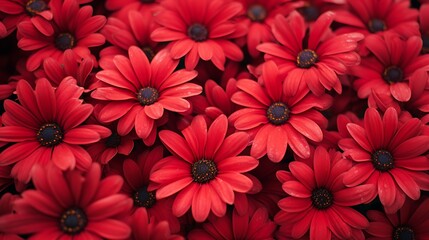 Beautiful red african daisy flowers. Floral background.