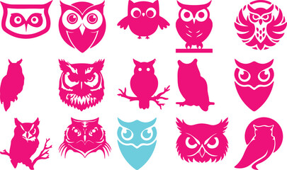  Owl  bundil simple icon. Vector ICON all icon Viktor 