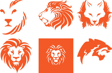 Lion bundil simple icon. Vector ICON all icon Viktor