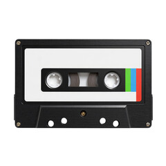 Retro Audio Cassette Tape, Black, Green, Blue, Red, transparent background