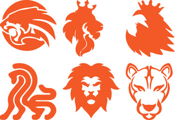 Lion bundil simple icon. Vector ICON all icon Viktor