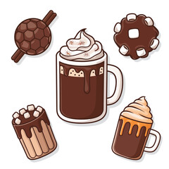 Hot Chocolate Drinks and Sweet Treats Winter Collection