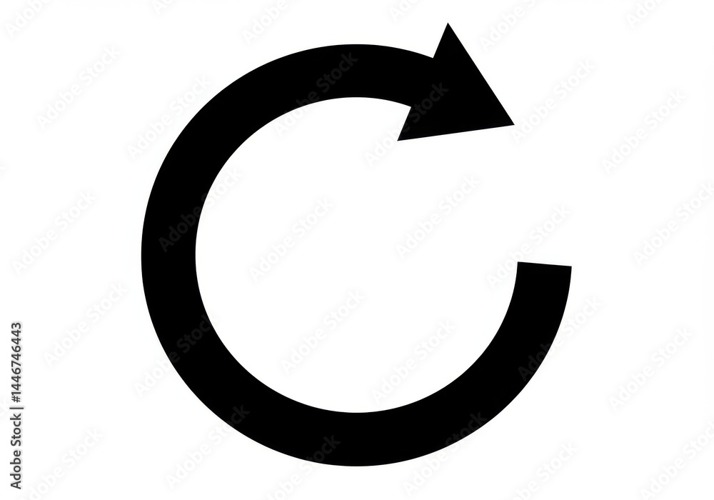 Poster a curved arrow pointing to the upper right side isolated on white background