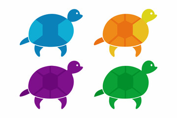 set of Turtle silhouette vector illustration