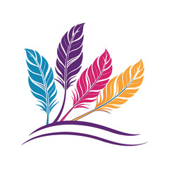 Fototapeta premium Colorful Feathers in a Festive Design