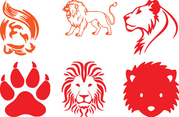 Lion  bundil simple icon. Vector ICON all icon Viktor