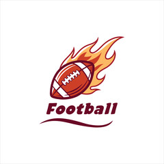 Flaming American Football Logo