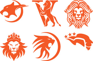 Lion  bundil simple icon. Vector ICON all icon Viktor