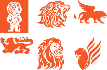 Lion  bundil simple icon. Vector ICON all icon Viktor