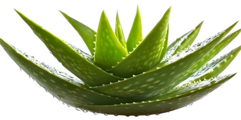 Aloe Vera Plant Isolated Background Illustration With Water Drops