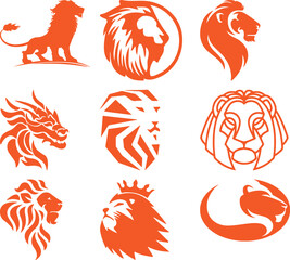 Lion  bundil simple icon. Vector ICON all icon Viktor