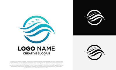 Circle Wave Logo royalty-free images