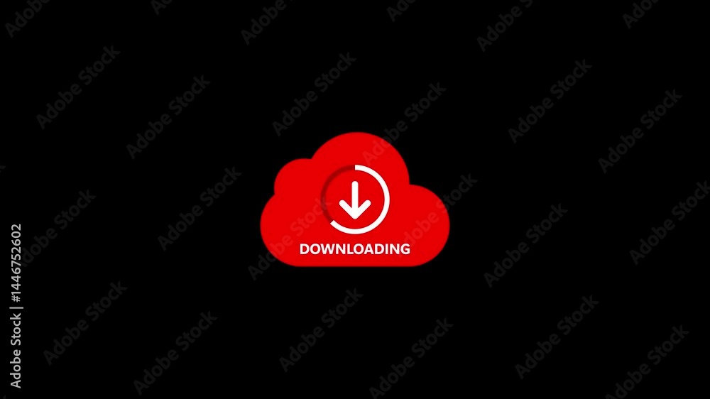Poster downloading progress animation with cloud icon