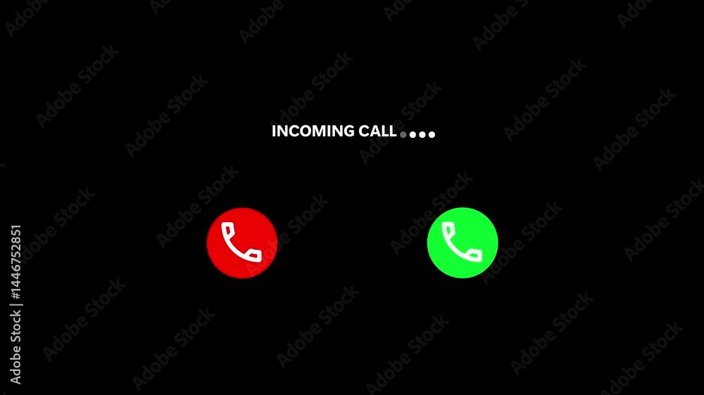 Poster incoming call screen animation with accept and decline buttons