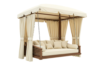 Canopy swing bed isolated on transparent background


