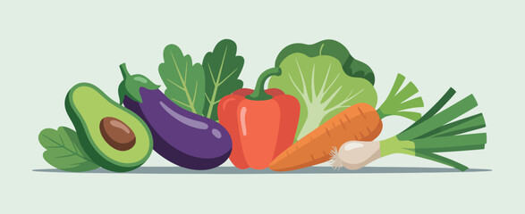Assortment of Fresh Vegetables for Healthy Eating