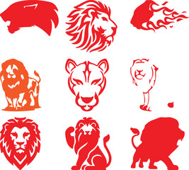 Lion  bundil simple icon. Vector ICON all icon Viktor