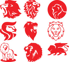 Lion  bundil simple icon. Vector ICON all icon Viktor