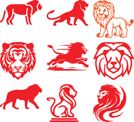 Lion  bundil simple icon. Vector ICON all icon Viktor