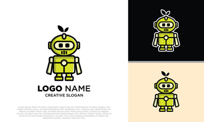 green robot character with leaf