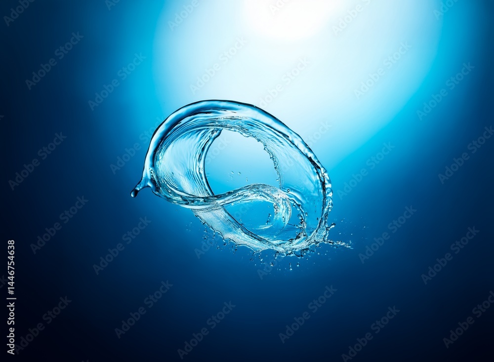 Aufkleber a mesmerizing swirl of translucent, aqua water creates a dynamic, circular form against a deep blue 