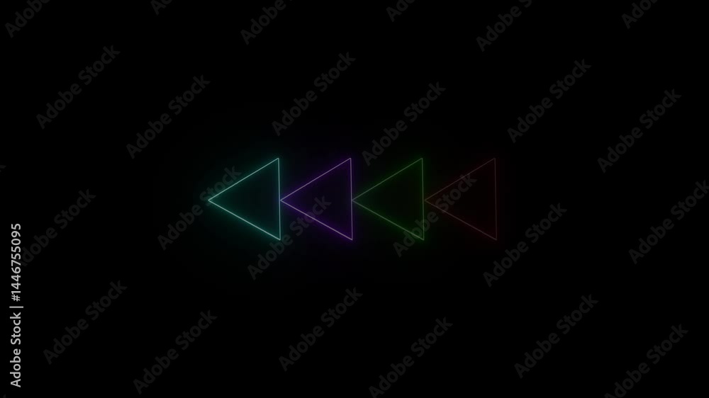 Poster neon triangles animated background loop