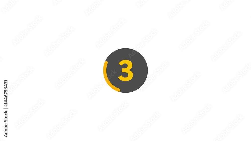 Poster number three countdown animation