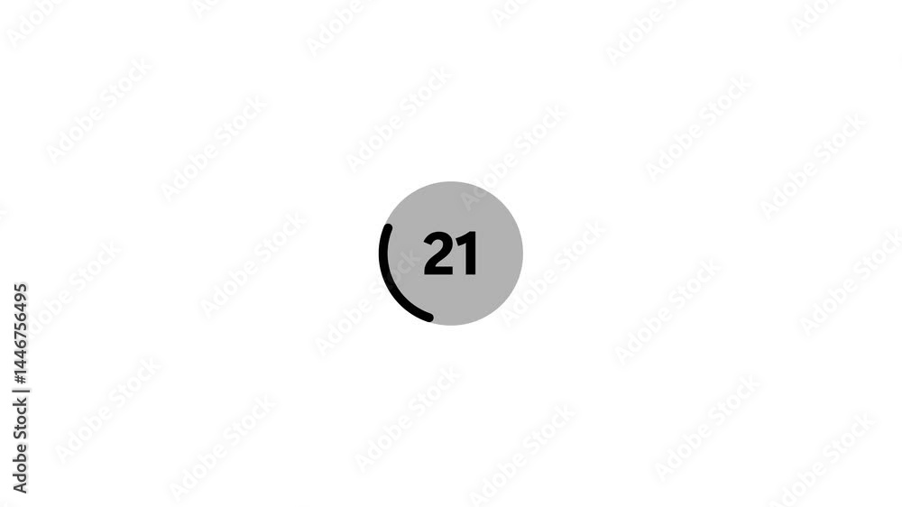 Poster countdown timer animation from 21 to zero