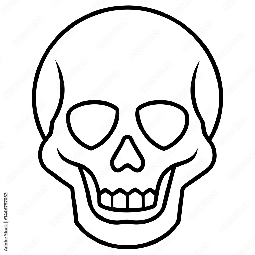Aufkleber skull vector line art or vector outline isolated on a transparent background