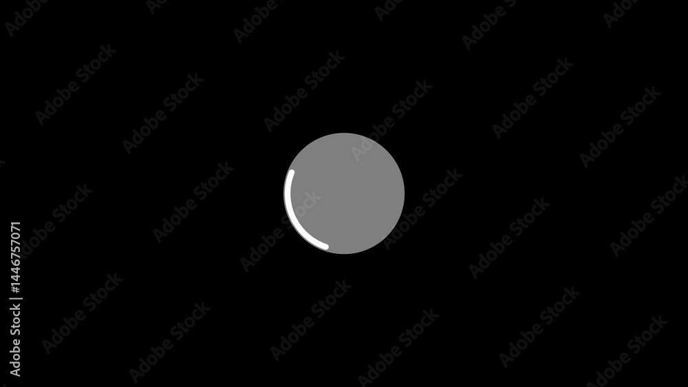 Poster simple loader animation with gray circle on black background