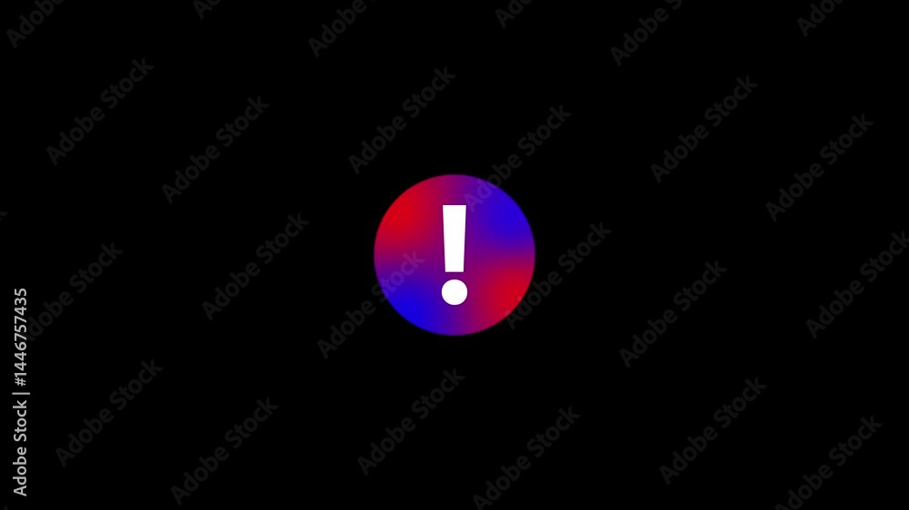 Poster animated exclamation point icon with gradient background