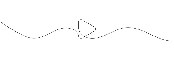 Obraz premium Play icon in continuous line drawing style. line art of play button. vector illustration. abstract background .Vector Illustration .EPS 10 . 