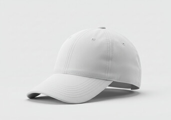 Fototapeta premium Clean white baseball cap mockup isolated for sport fashion and product mockup simple headwear design