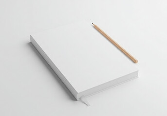 Blank notebook mockup and pencil for creative writing or design ideas minimalist composition simplicity