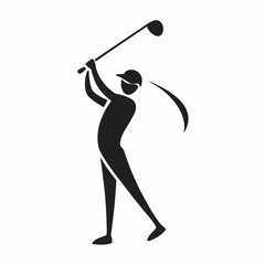 Golf icon and logo silhouette vector illustration