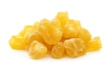 Pile of Delicious Golden Yellow Dried Pineapple Chunks