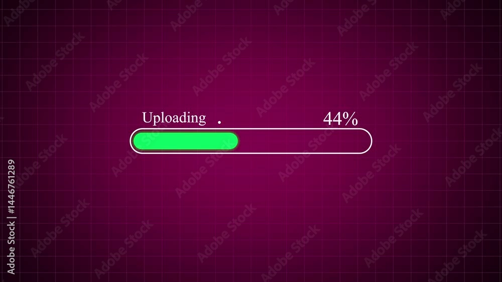 Poster upload progress bar animation with grid background indicating forty four percent completion